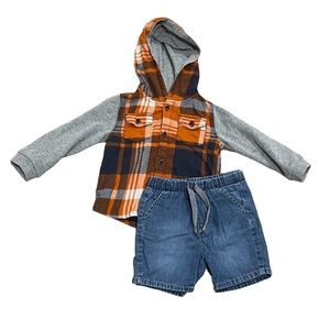 Tucker + Tate SET Shorts and Flannel Hoodie